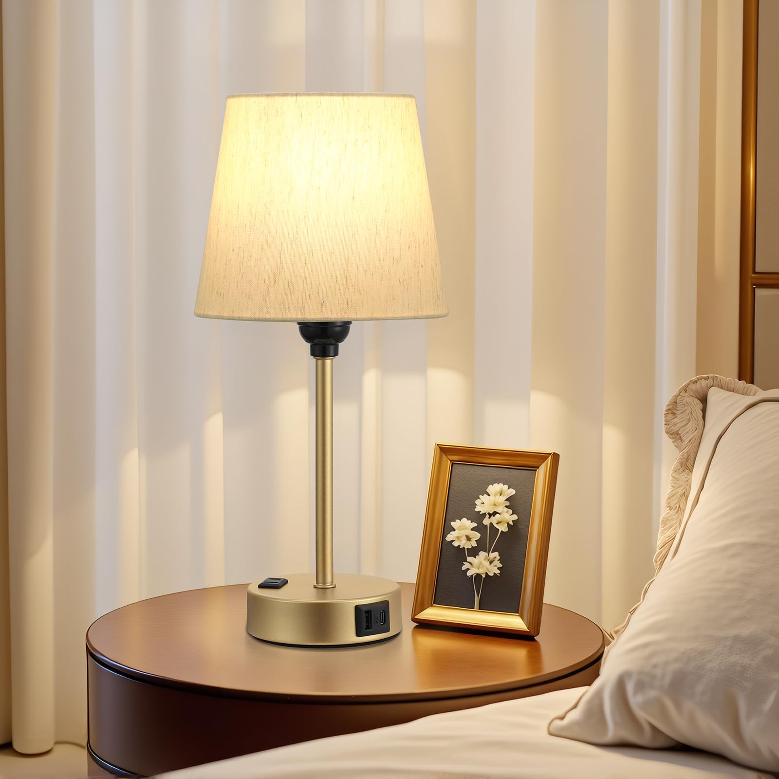 Acaxin small-space nightstand lamps on a compact table