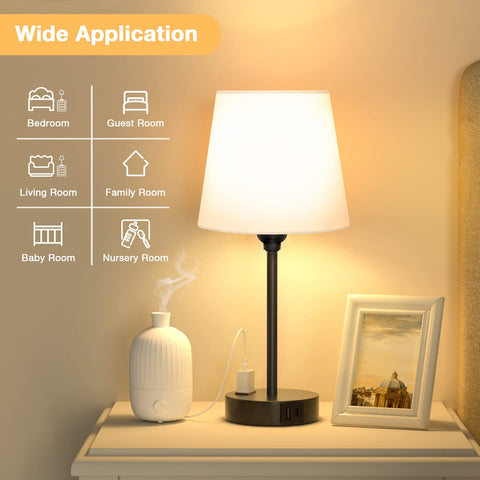 Acaxin bedside lamps with a 5 ft cord for flexible placement.