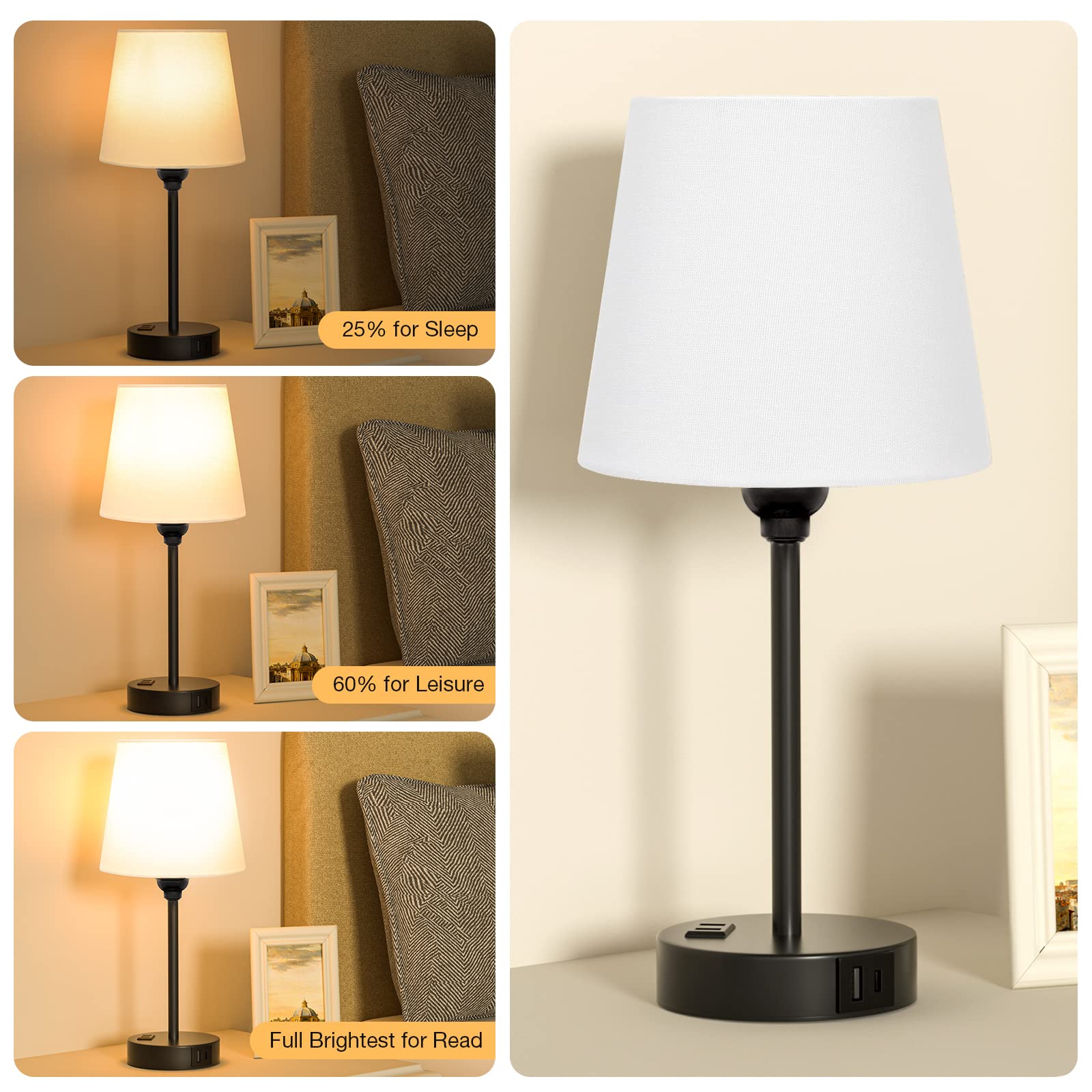 Acaxin compact bedside lamps ideal for narrow spaces beside beds or desks.