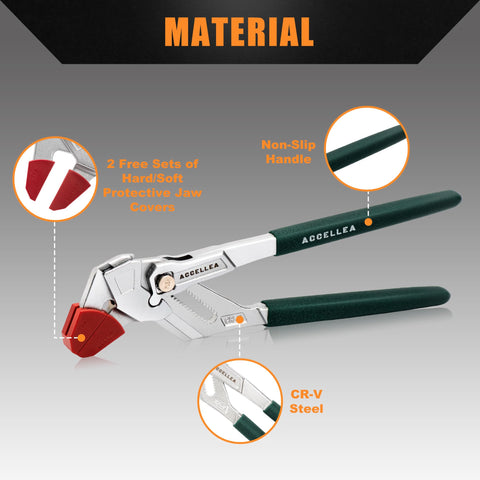 ACCELLEA protective jaw covers extend tool life and reduce surface scratching.