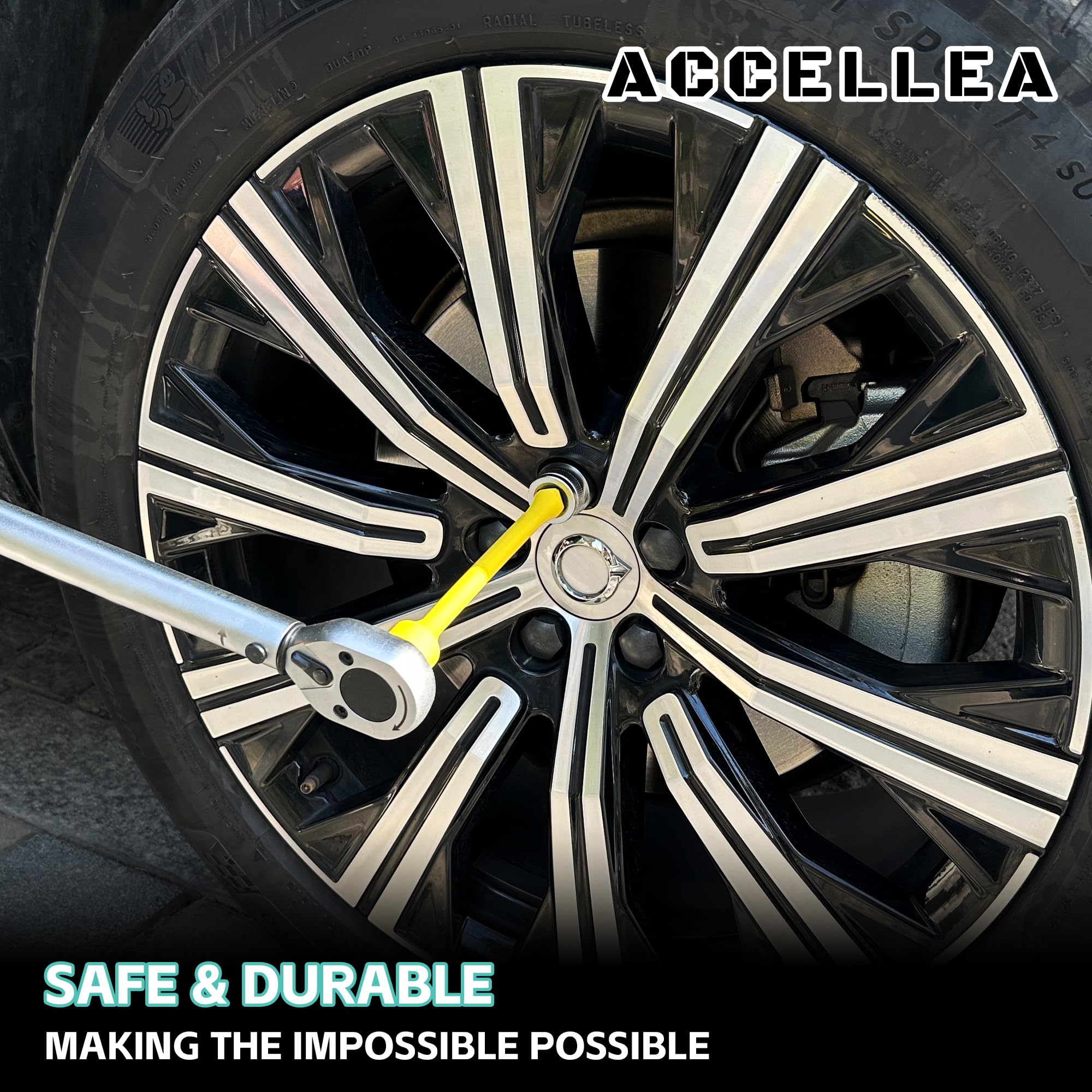 ACCELLEA 1/2-inch drive extension set helps prevent over-tightening in tight spaces.