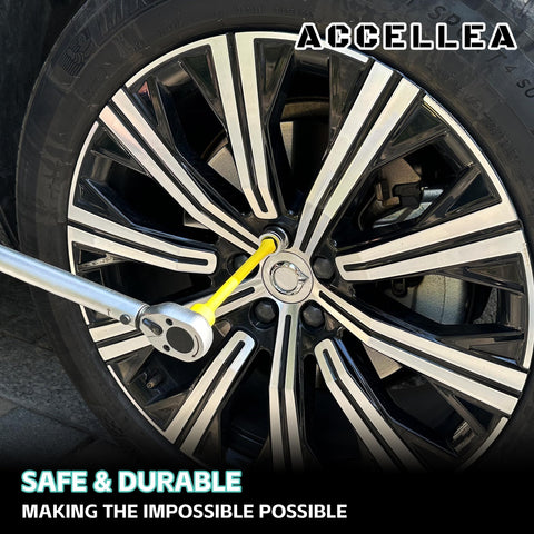 ACCELLEA 1/2-inch drive extension set helps prevent over-tightening in tight spaces.