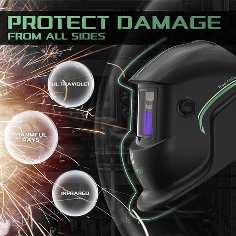 Accoral helmet external control panel for quick shade and delay adjustments.