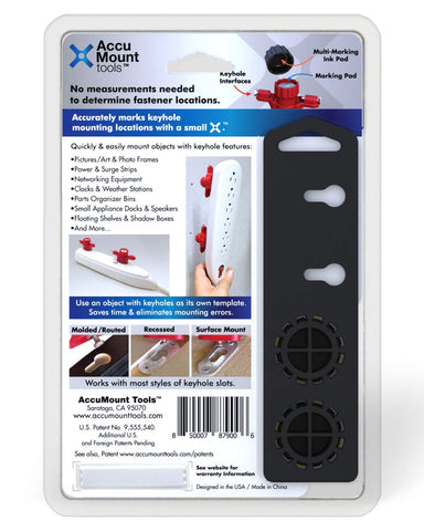 Accu Mount Tools marks on light and dark surfaces with removable ink for flexibility.