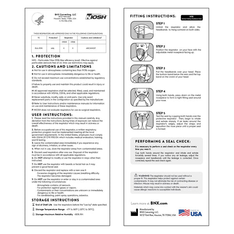 AccuMed BNX N95 mask 20-pack packaging ready for bulk use.