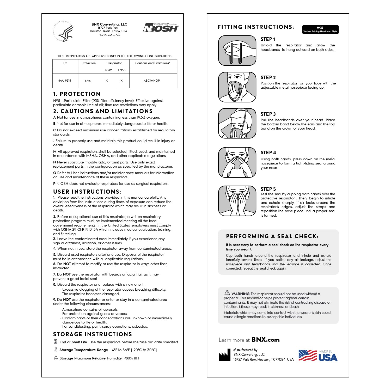 AccuMed BNX N95 mask black 50-pack packaging for bulk purchases.