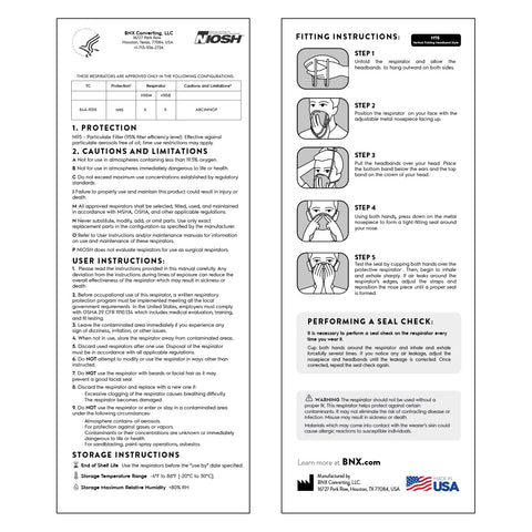 AccuMed BNX N95 mask black 50-pack packaging for bulk purchases.