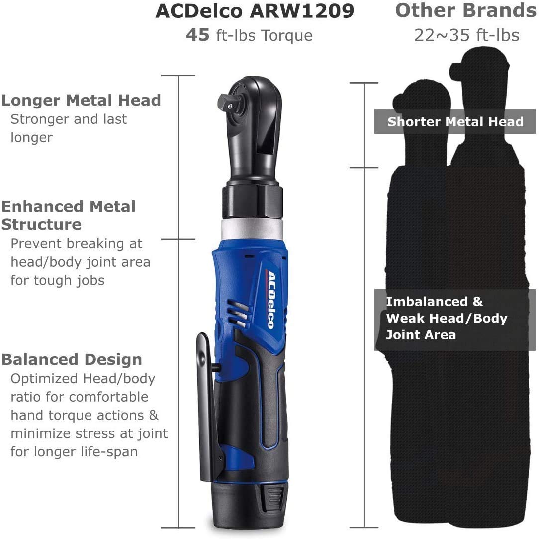 ACDelco ARW1209-P2 built in LED light illuminates dark work areas