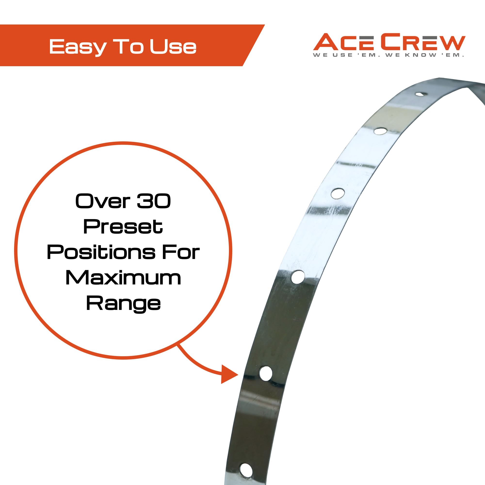 Ace Crew spring-loaded buckle enables quick secure adjustments