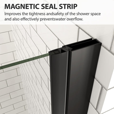 ACE DECOR matte black finish shower door adds modern bathroom style