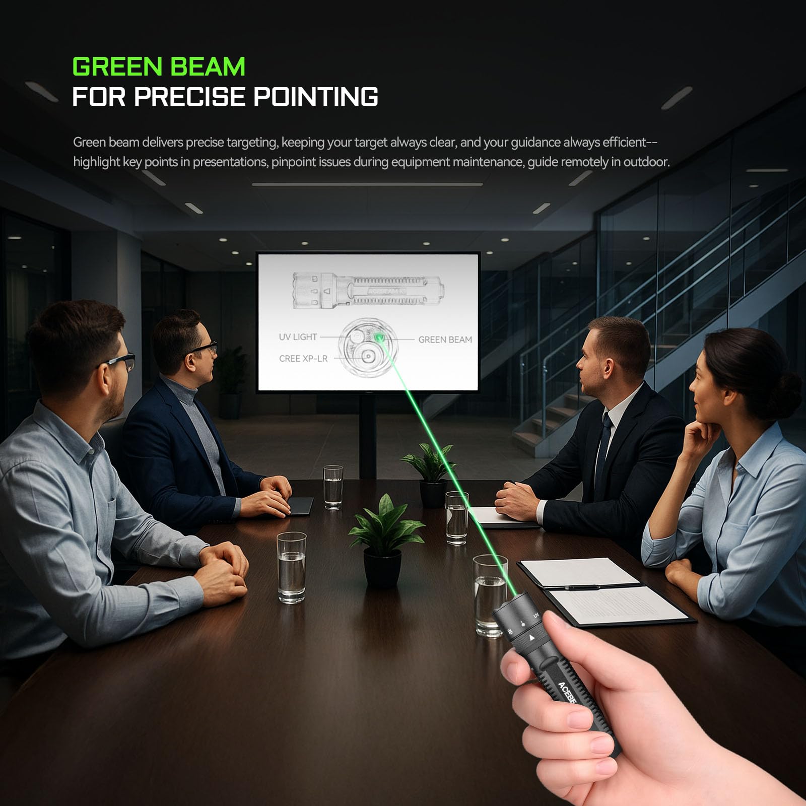ACEBEAM K1 rechargeable battery included for versatile power