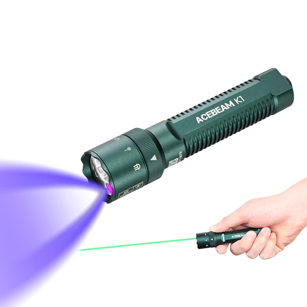 Acebeam K1 rechargeable flashlight offering long-range white light for outdoor visibility