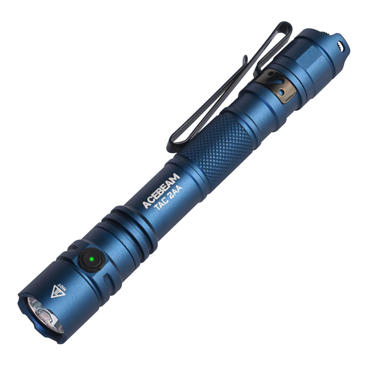 ACEBEAM TAC 2AA front view shows compact EDC design for daily carry.