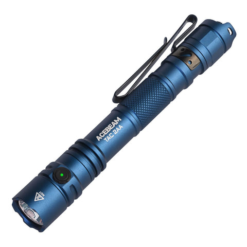 ACEBEAM TAC 2AA front view shows compact EDC design for daily carry.