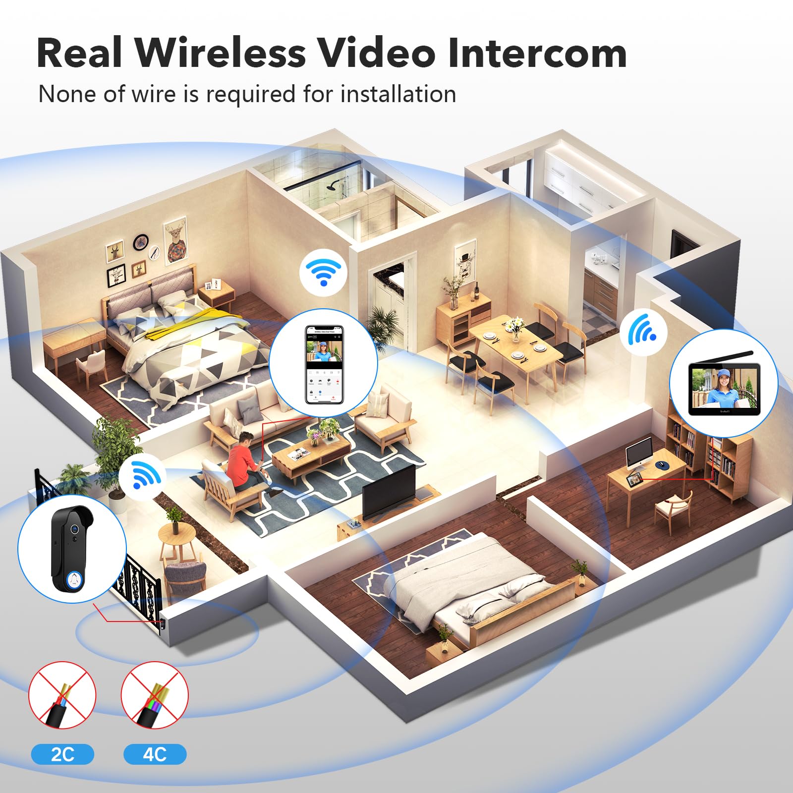 ACEBELL 1080P camera with night vision provides clear nighttime monitoring