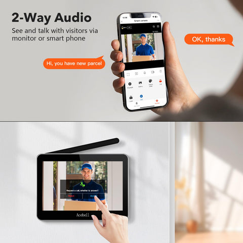 ACEBELL PIR motion detection alerts you to activity at the door