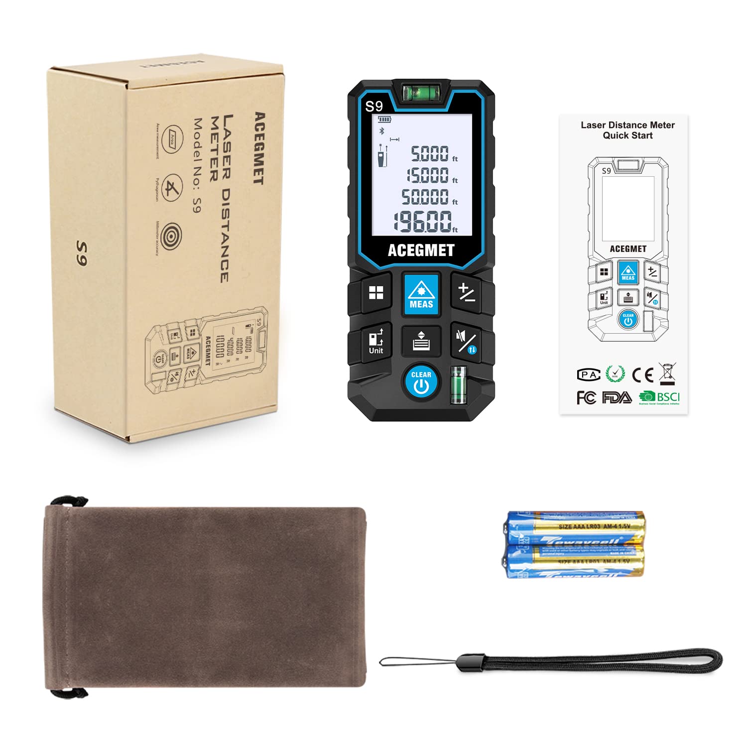 ACEGMET Laser Measure is compact and portable for field use.