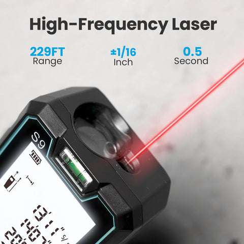 ACEGMET S9 shows two bubble levels for quick setup accuracy