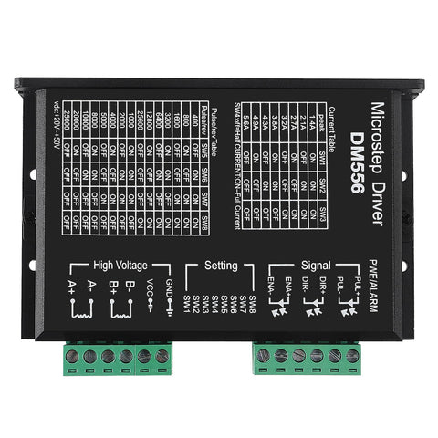 ACEIRMC DM556 connection ports for easy wiring to two-phase motors.