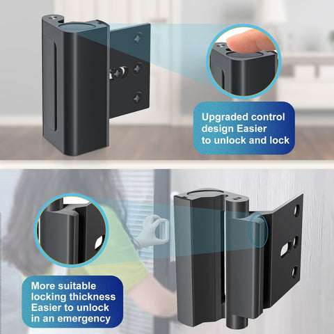 AceMining 2Pack door reinforcement lock close-up of sturdy alloy construction