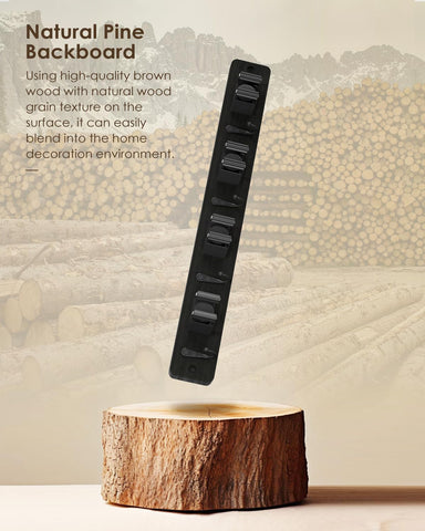 AceMining black finish blends with modern interiors while organizing cleaning tools