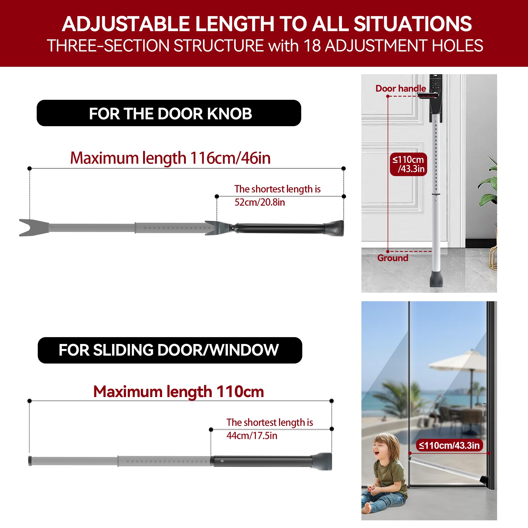 AceMining door brace lever, easy deployment for fast room protection.
