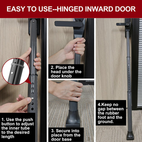 AceMining door security bar compact-travel design fits in luggage or car bag.