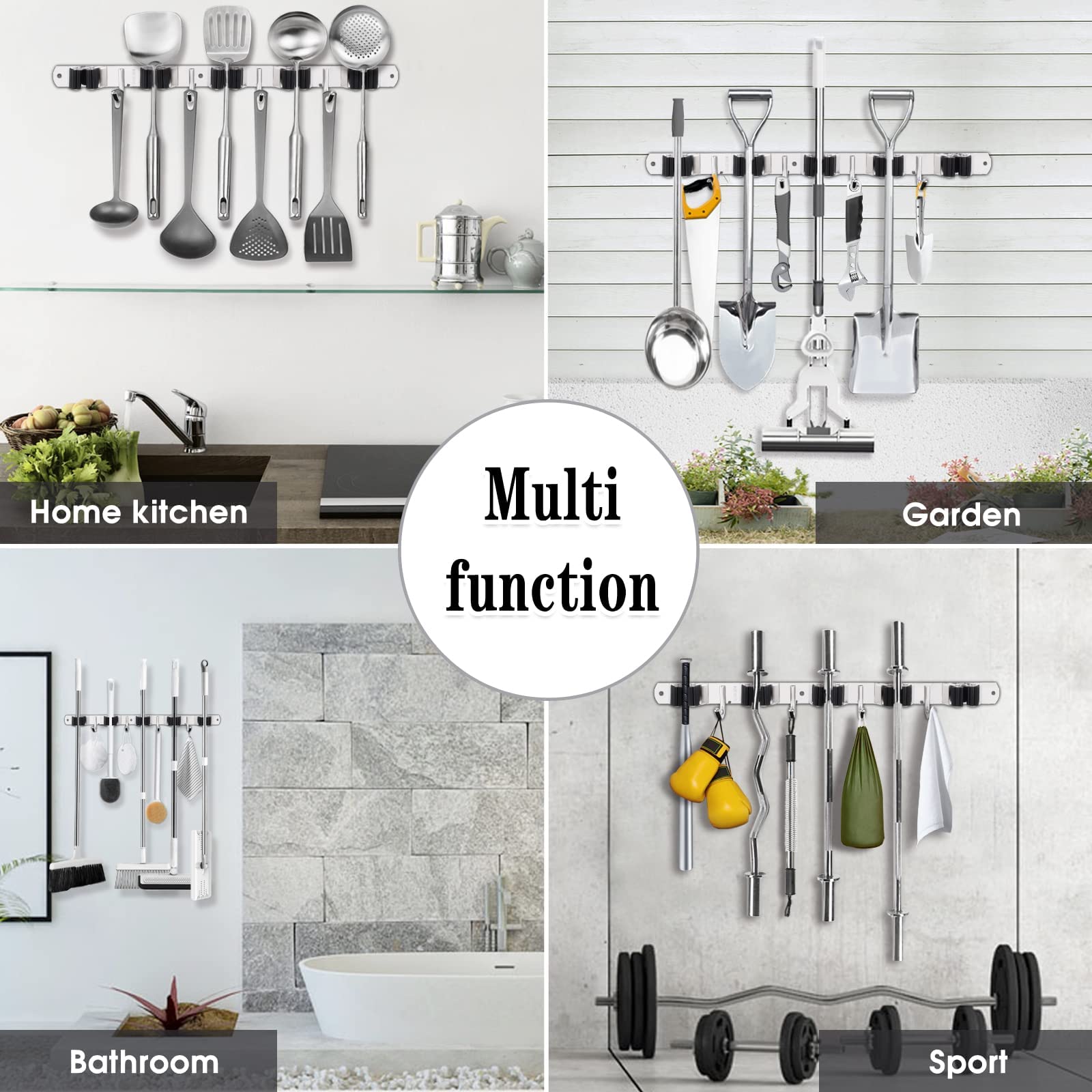 AceMining durable wall mount stores rakes, gloves, and brushes neatly.
