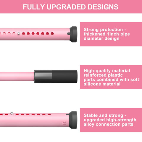 AceMining extended rubber tip pink bar grips without scratching doors.