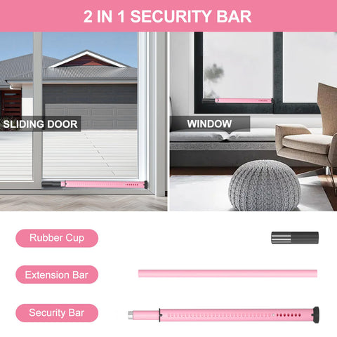 AceMining pink adjustable 20-50in bar extension provides flexible fit for doors.