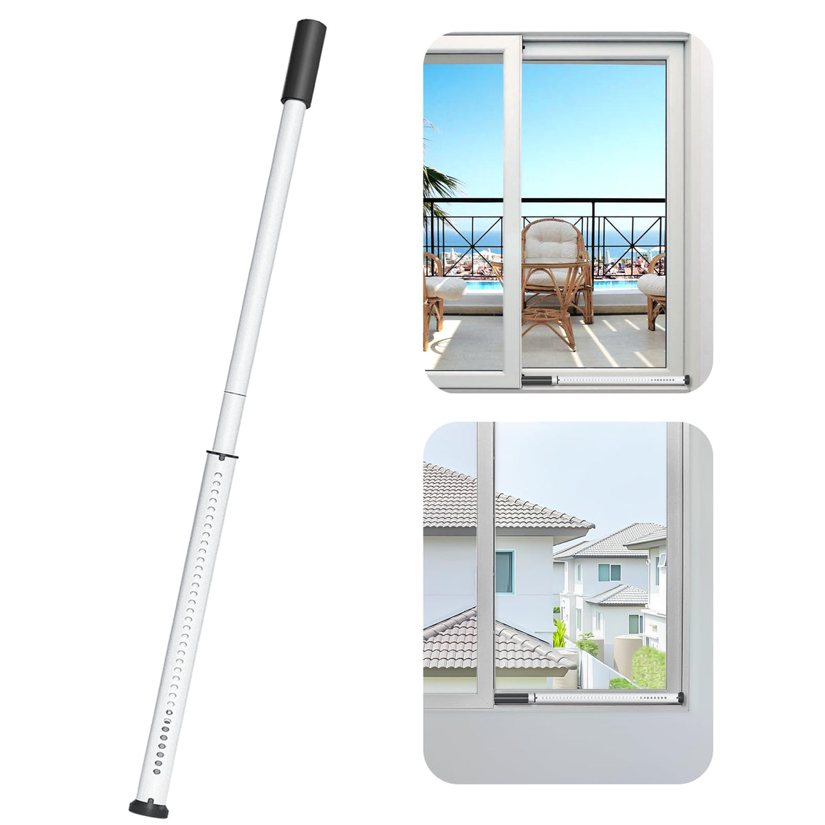 AceMining sliding door security bar extended length secures wide openings.
