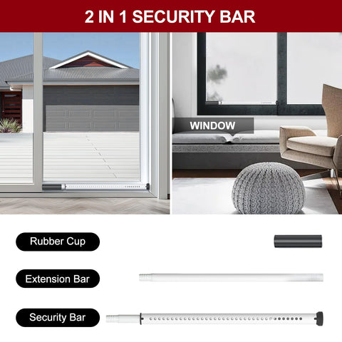 AceMining 20-50 inch adjustable bar fits most patio doors.