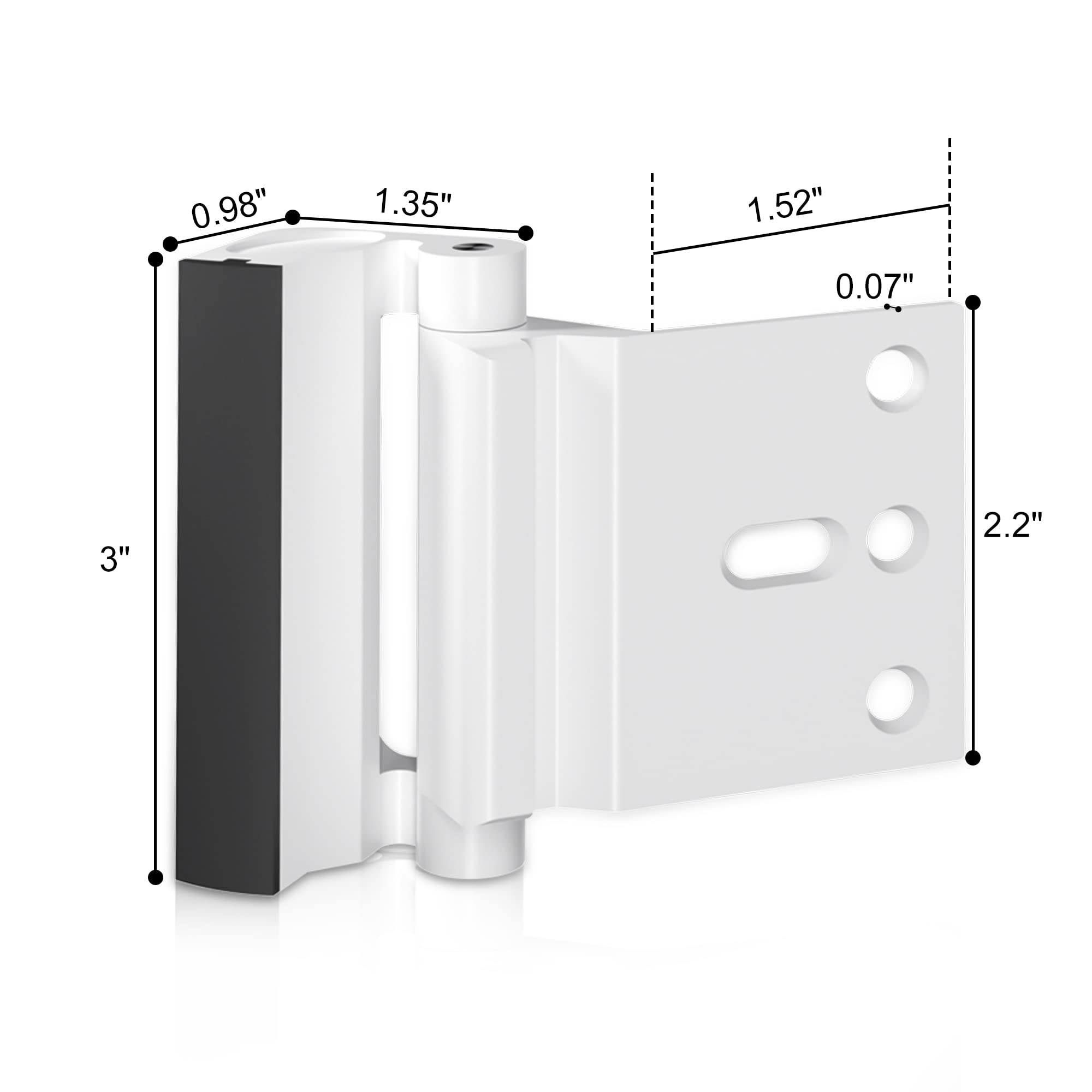 AceMining white finish door lock blends with interior doors while adding security.