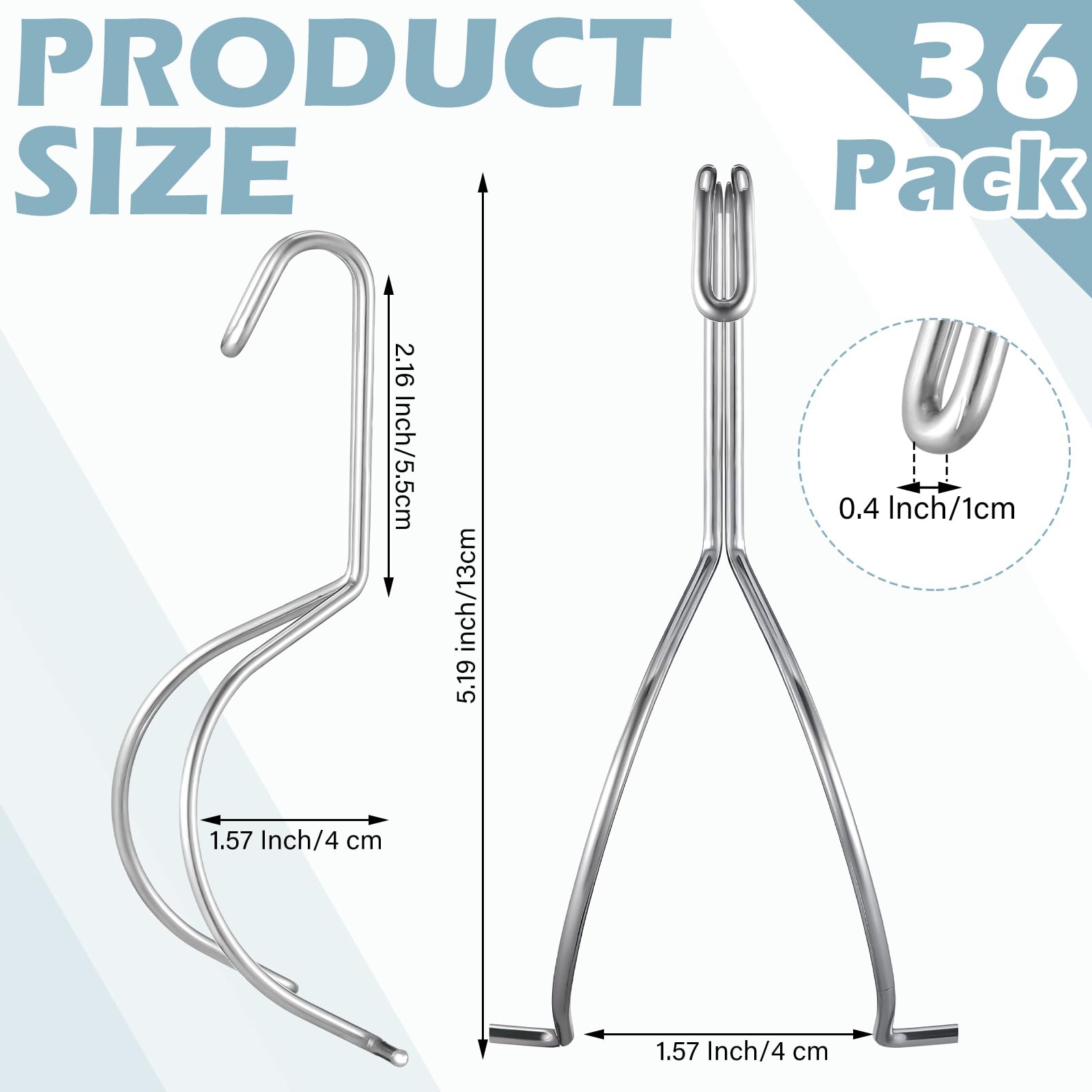 Close-up of AceOrbit stainless steel hangers highlighting durable, tool-free grip.