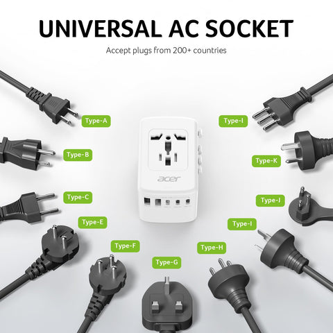 Acer travel adapter notes not a voltage converter for certain appliances.