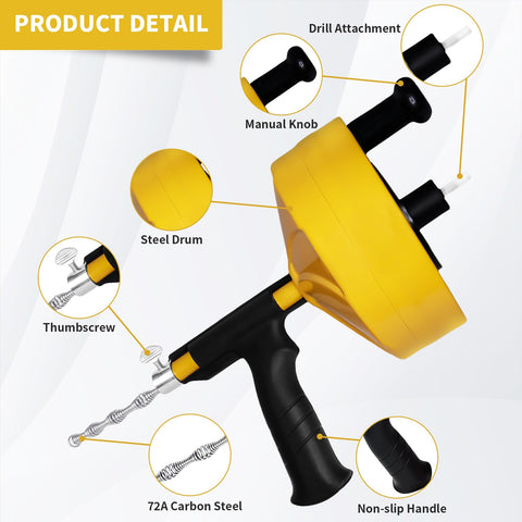 Ackweng Drain Snake drill attachment speeds up unclogging