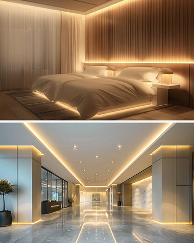 Aclorol COB LED strip kit ready for plug-and-play installation