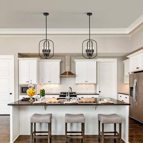 ACNKTZ adjustable-height chandelier designed for varied ceiling heights in the kitchen