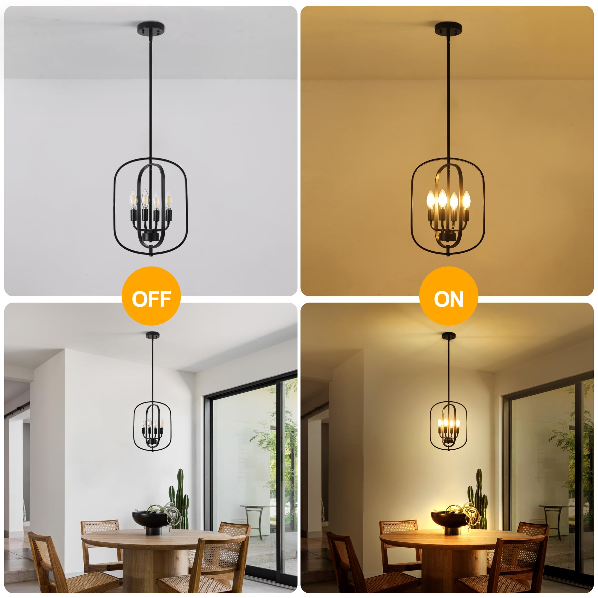 ACNKTZ UL-certified black chandelier ensuring safety and reliability