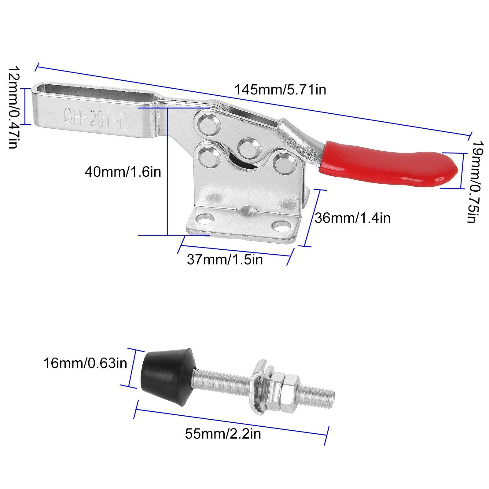 AConnet 360Lbf hold-down clamp demonstrates strong clamping power.