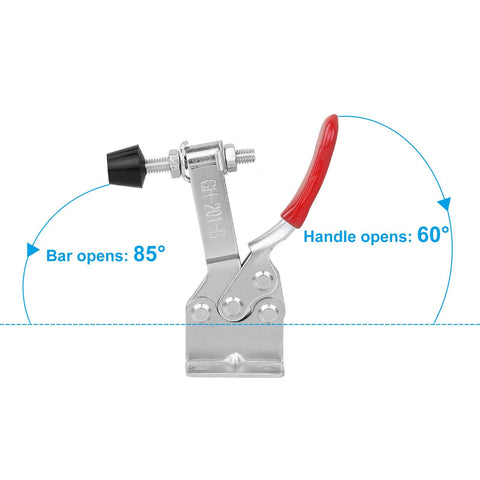 AConnet red anti-skid grip toggle clamp with secure handle control.