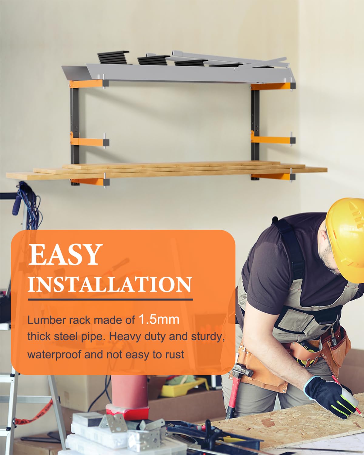 Acools four-pack configuration saves space and organizes lumber and tools