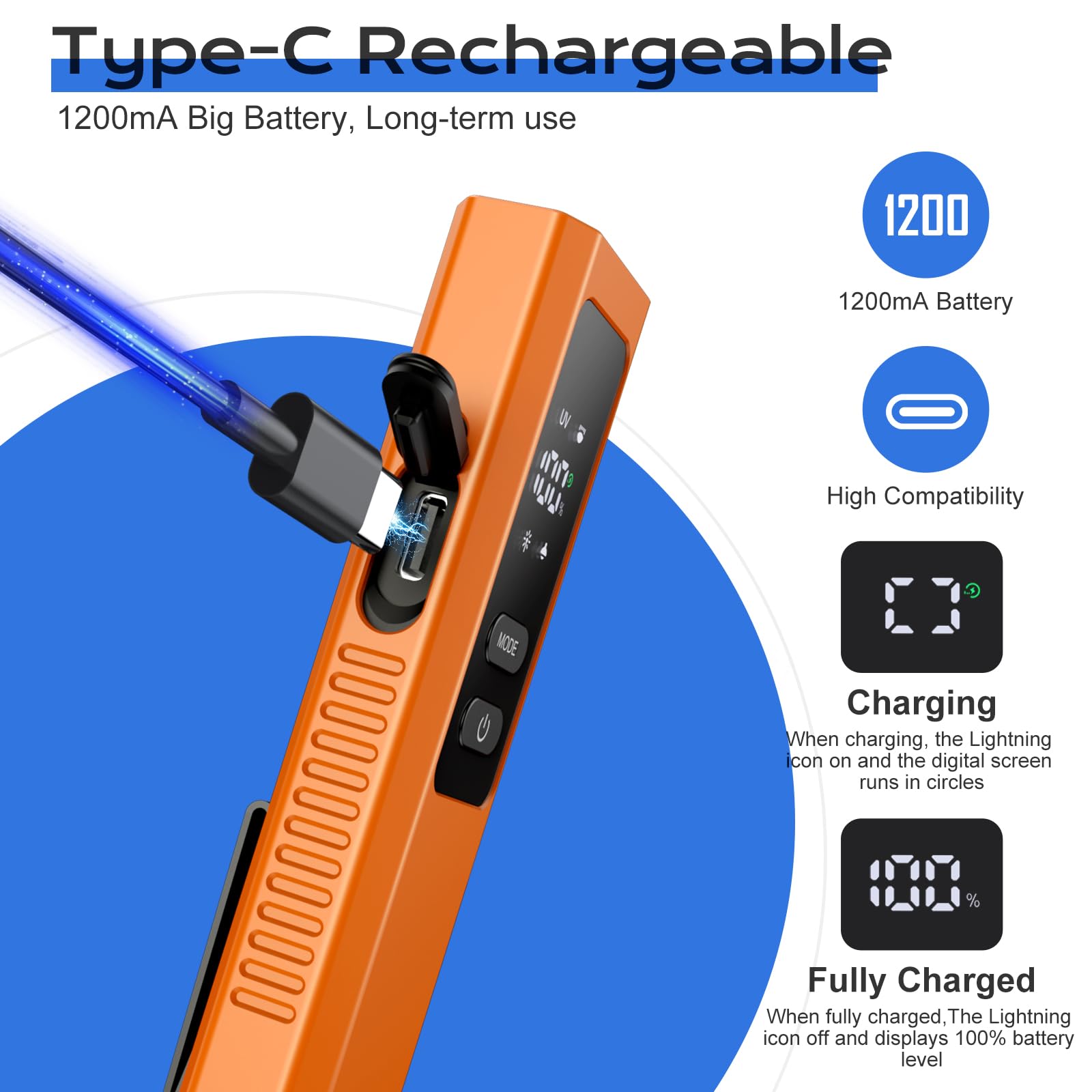 Acoszero EDC flashlight red and blue strobe for emergency signaling.