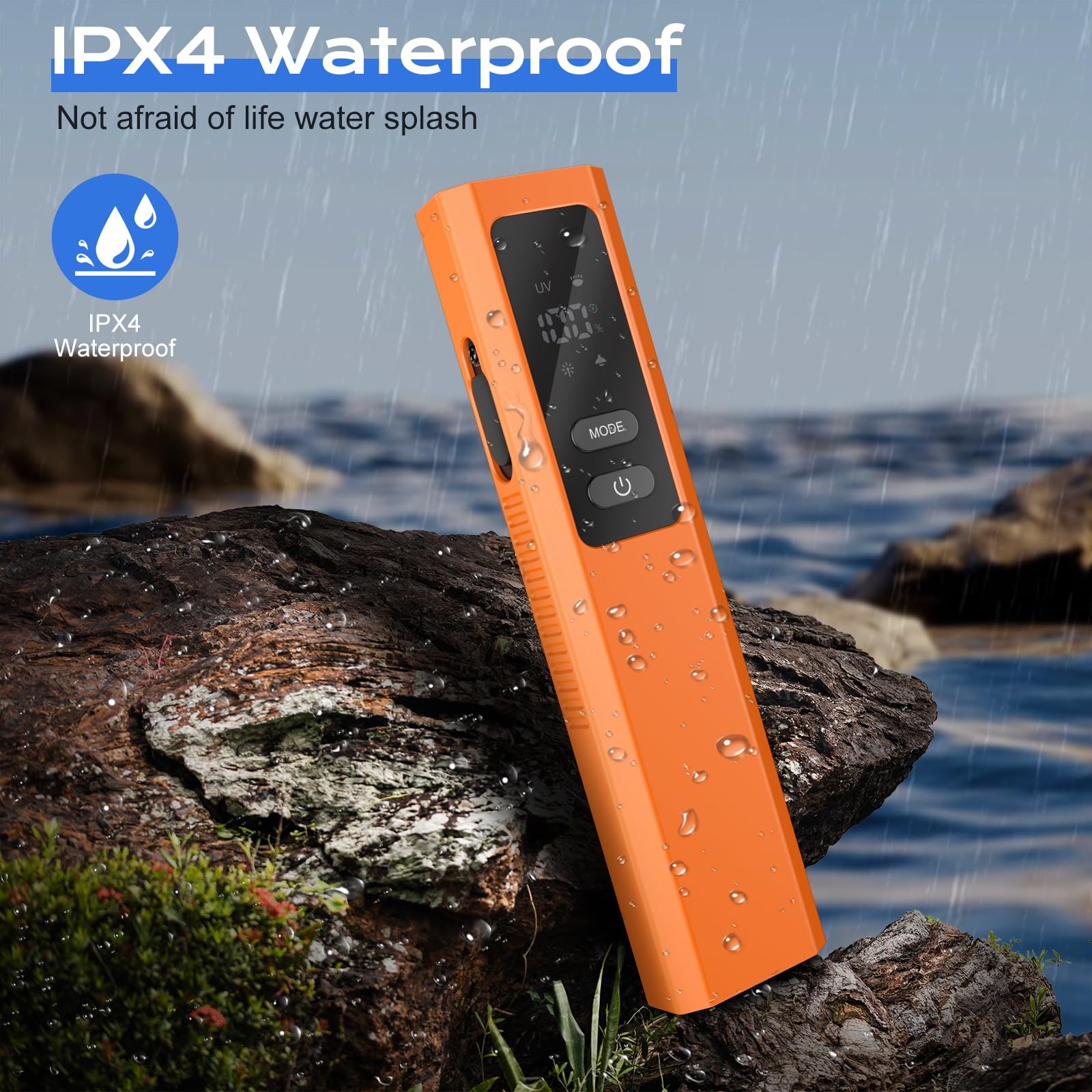 Acoszero EDC flashlight IPX4 waterproof for all-weather use.