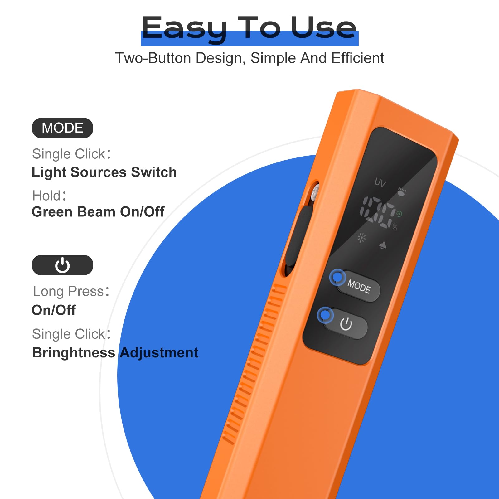 Acoszero EDC flashlight UV light reveals hidden details.