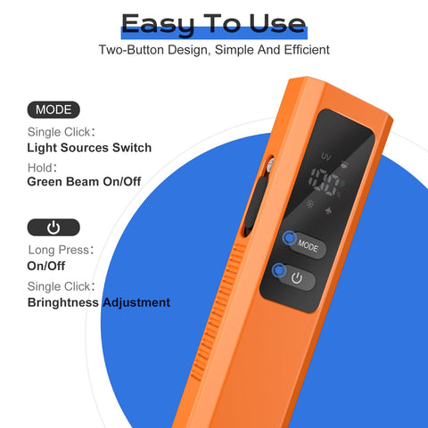 Acoszero EDC flashlight UV light reveals hidden details.