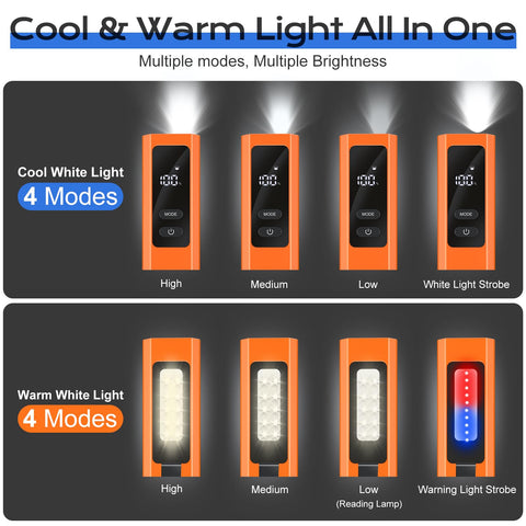 Acoszero EDC flashlight warm side light ideal for indoor tasks.