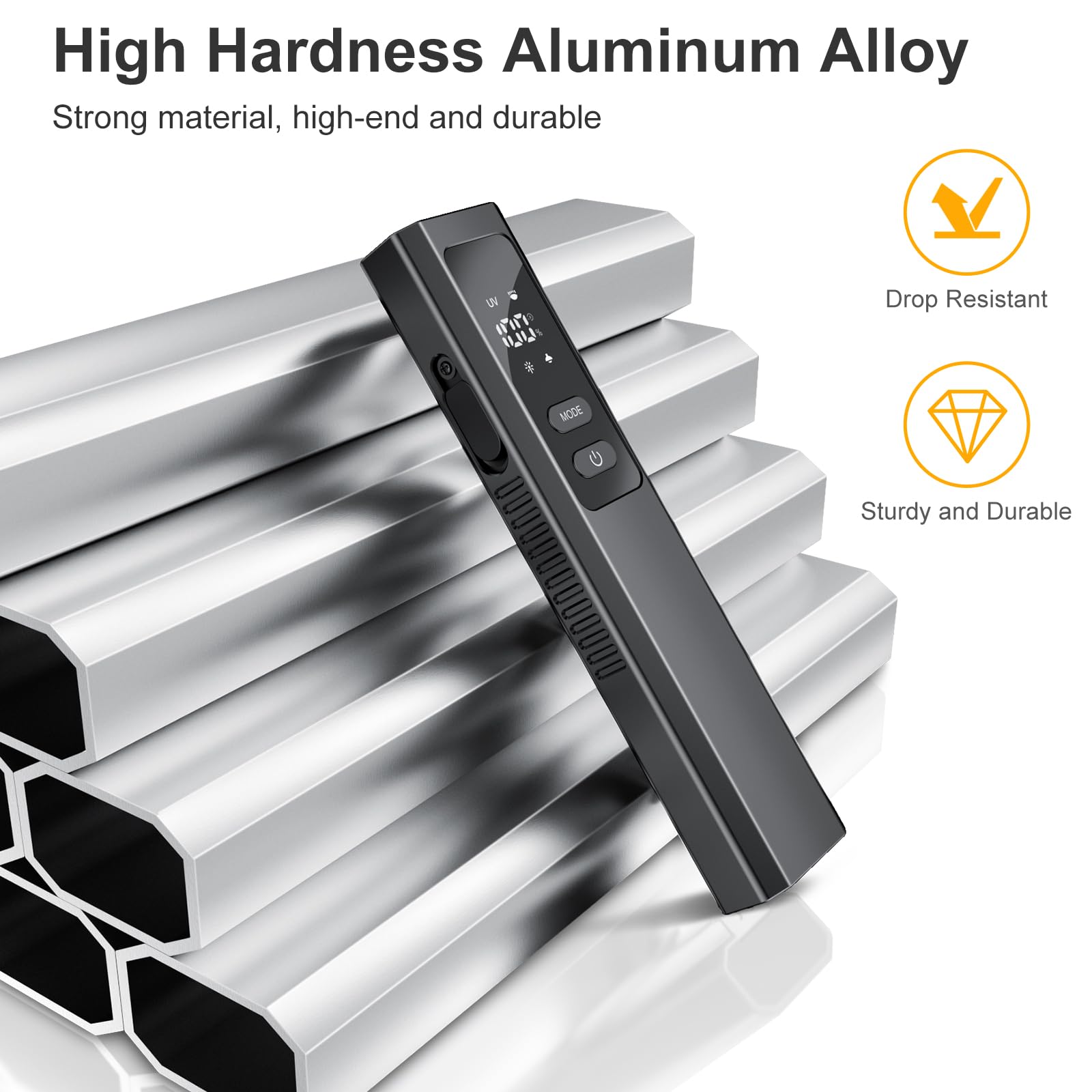 Acoszero EDC Flat Flashlight durable aluminum housing for rugged environments.