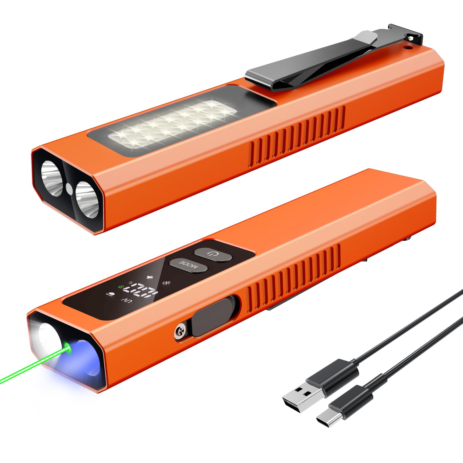 Acoszero EDC Flat Flashlight front view, compact pocket light for quick tasks