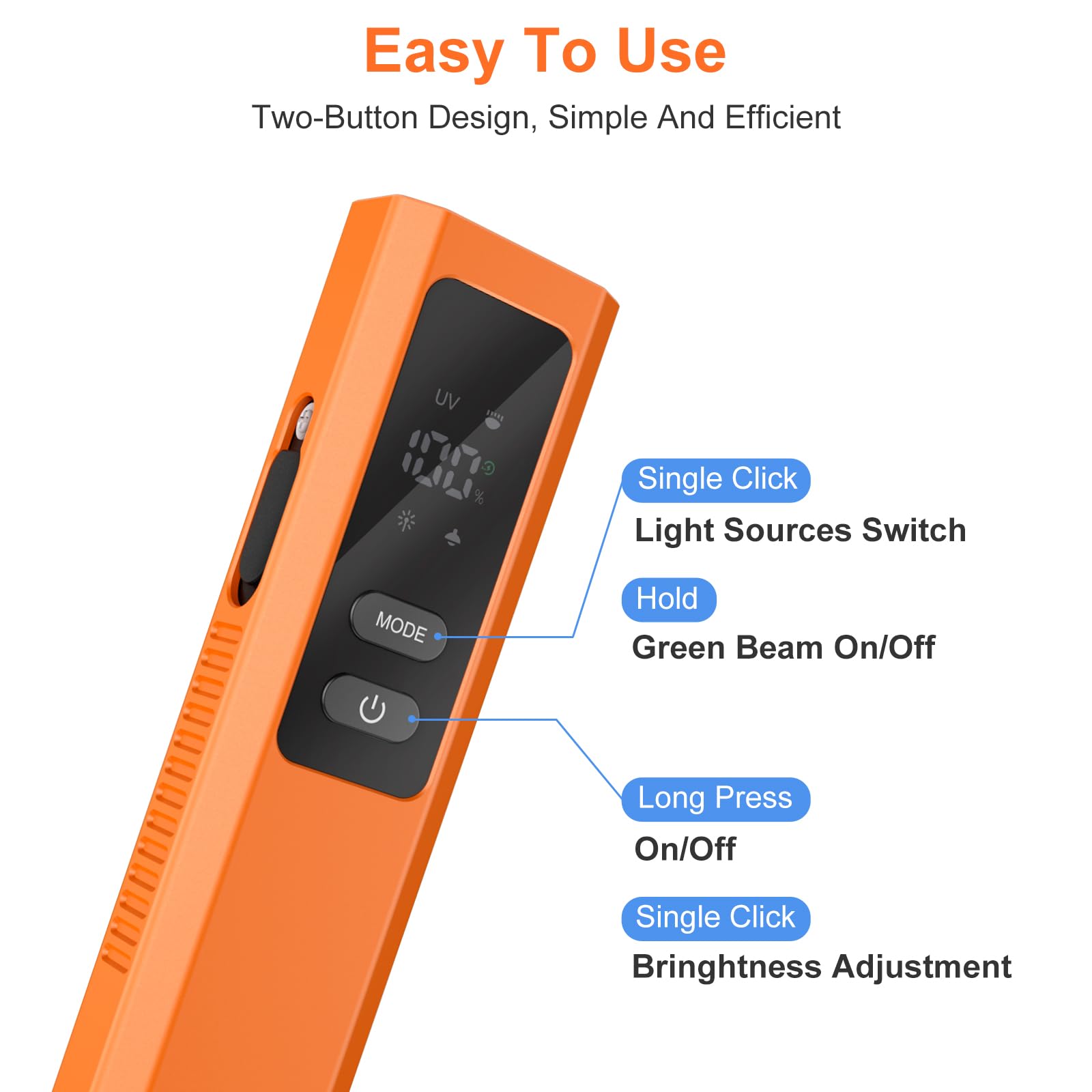 Acoszero EDC Flat Flashlight green beam for precise signaling